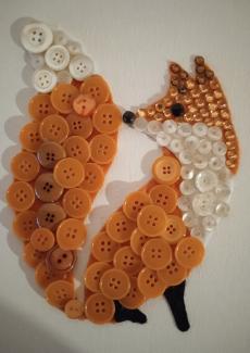 photo d'un renard réalisés avec des boutons